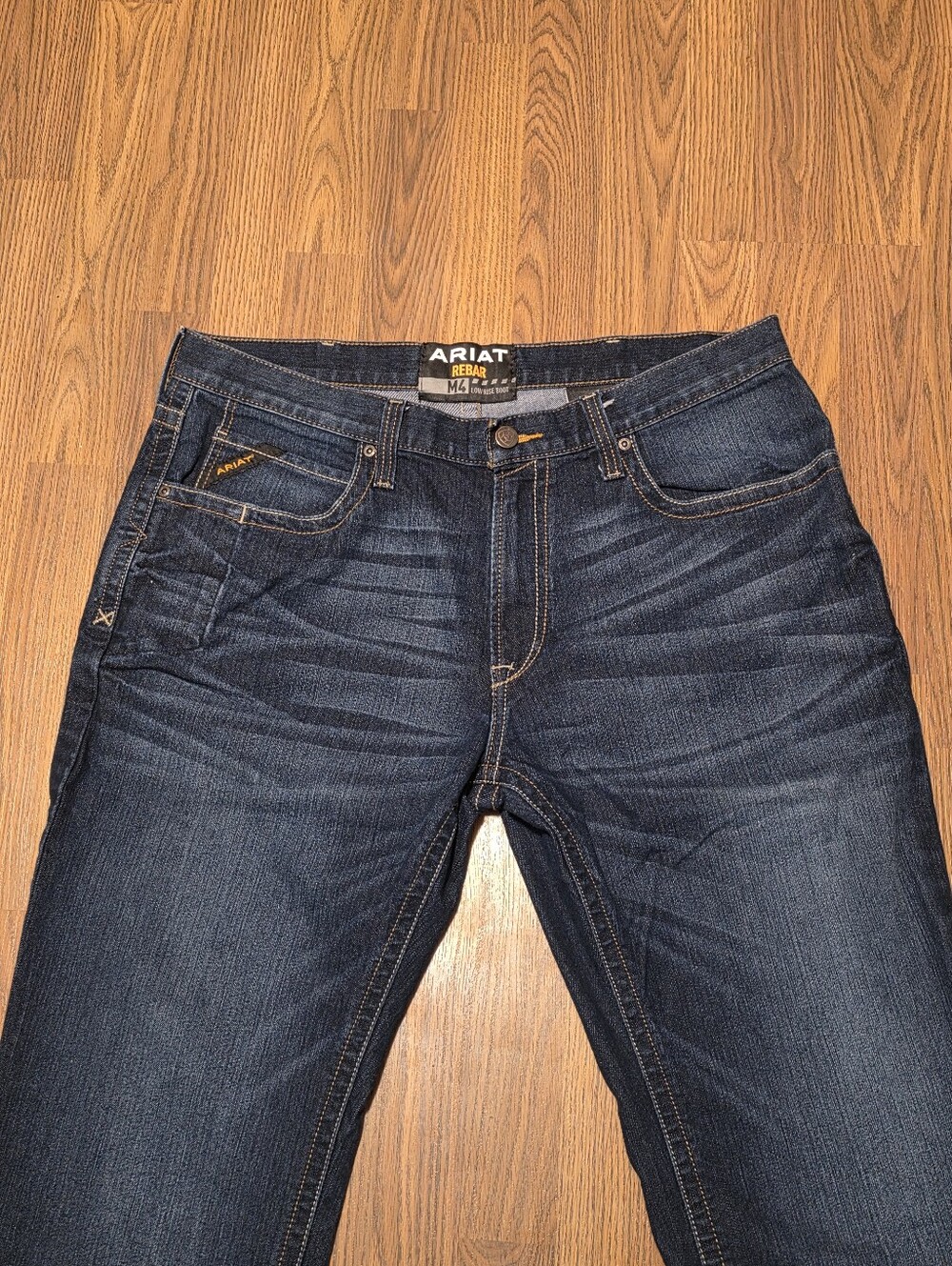 Ariat Men's M4 Dark Blue Straight Leg Jeans - Picture 4 of 12